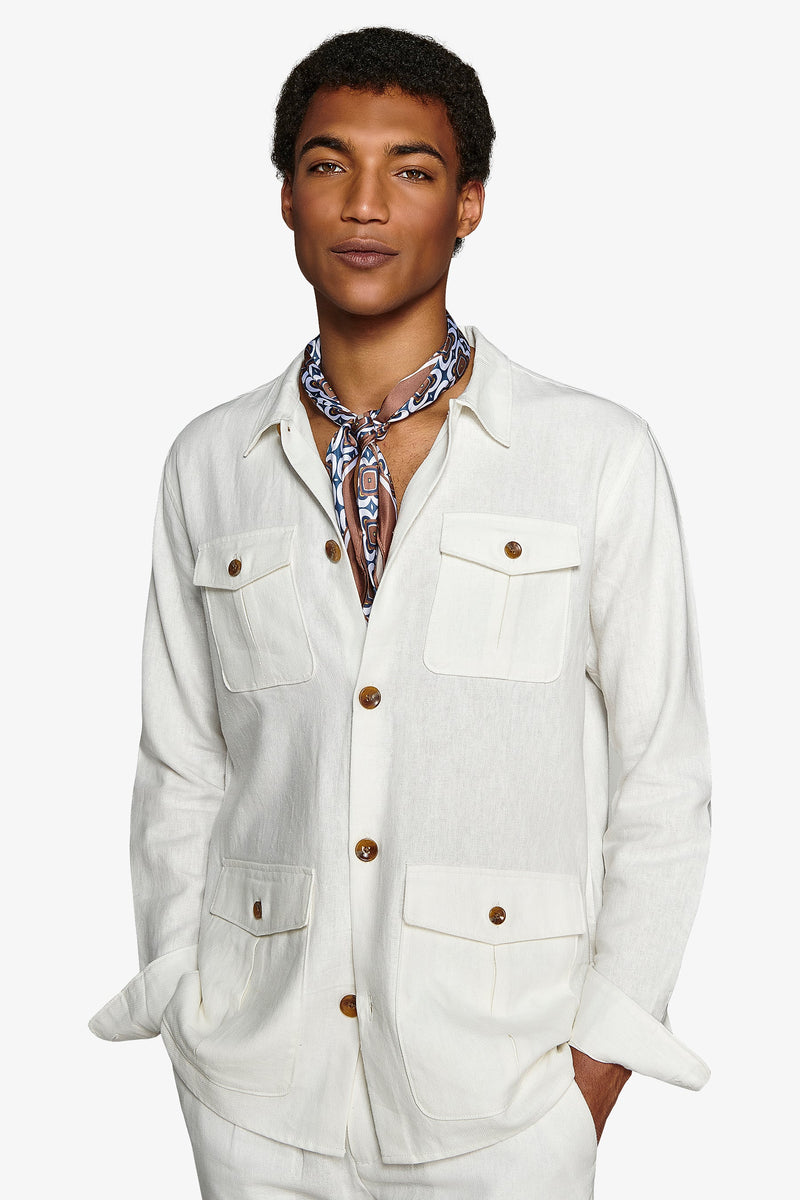 Giacca sahariana armaturata bianca-Dan John