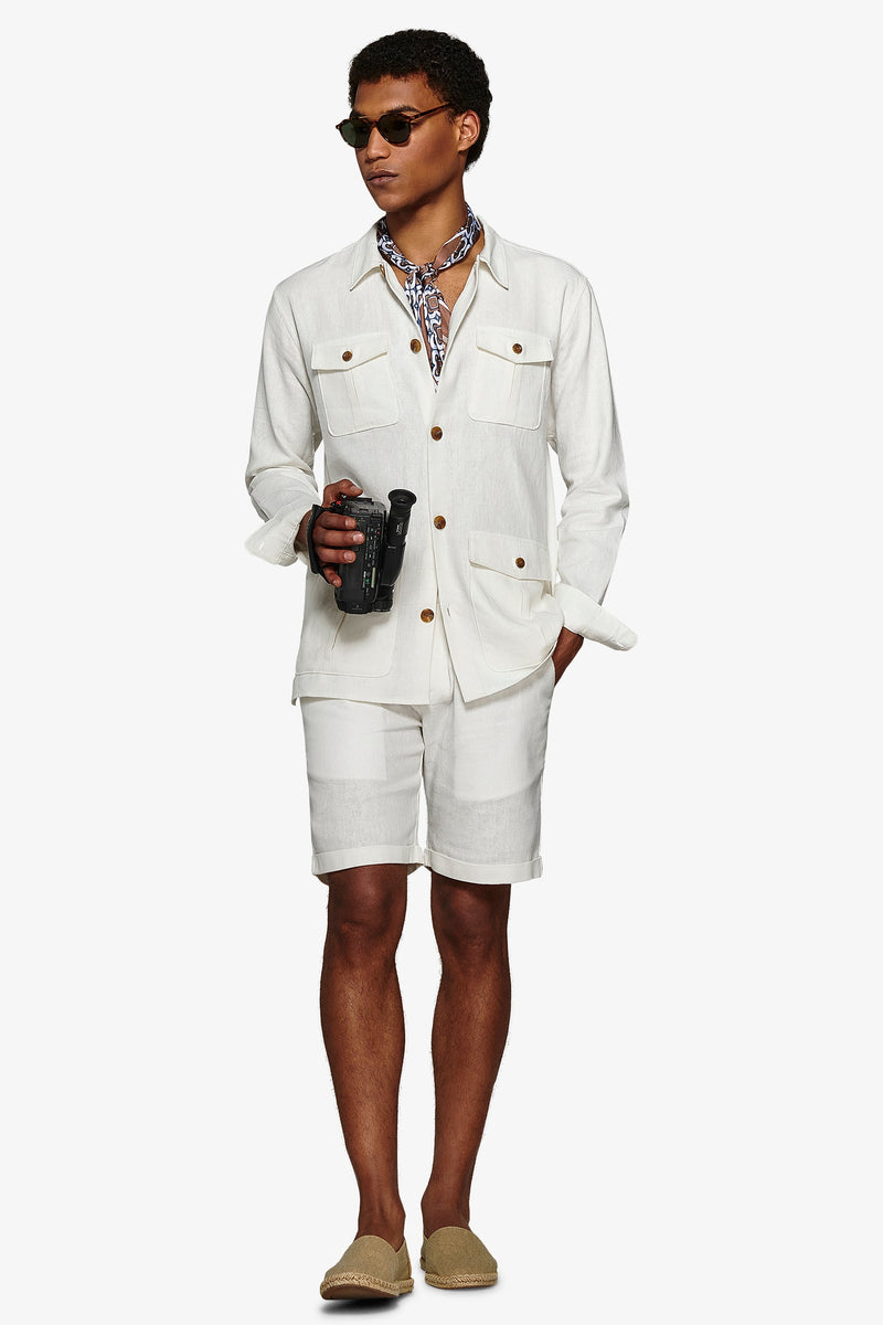 Giacca sahariana armaturata bianca-Dan John