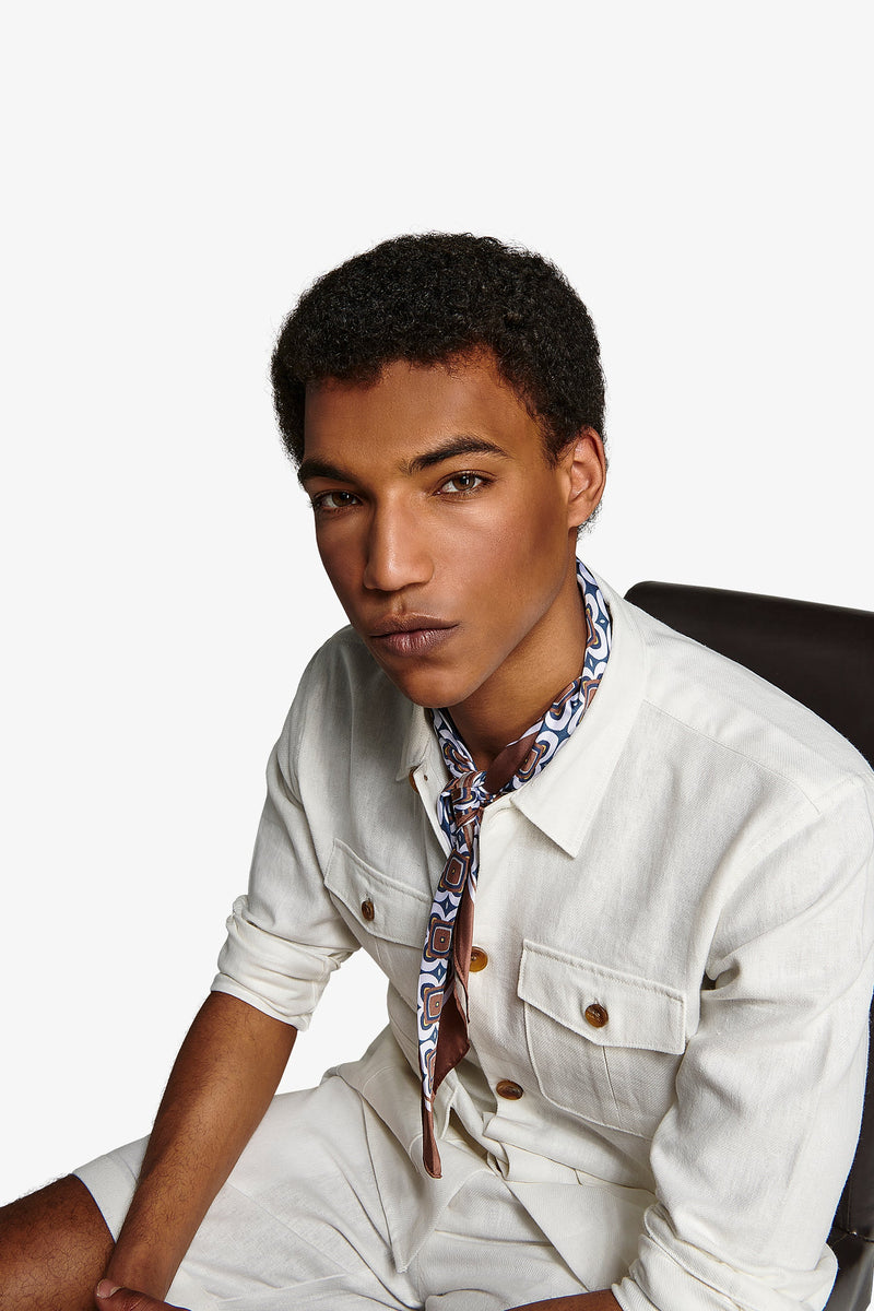 Giacca sahariana armaturata bianca-Dan John