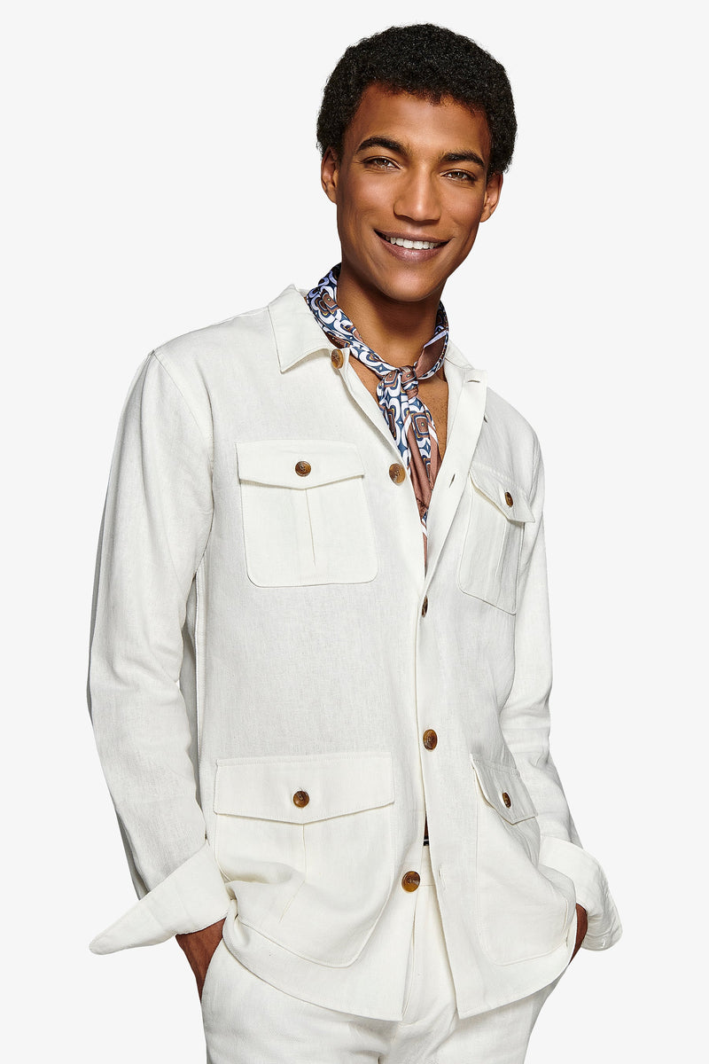 Giacca sahariana armaturata bianca-Dan John