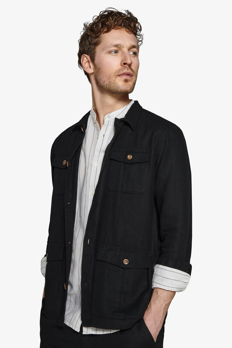 Giacca sahariana armaturata nero-Dan John