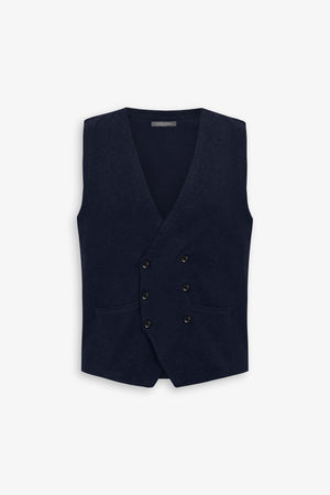 Gilet doppiopetto in maglia blu-Dan John