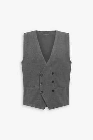 Gilet doppiopetto in maglia grigio-Dan John