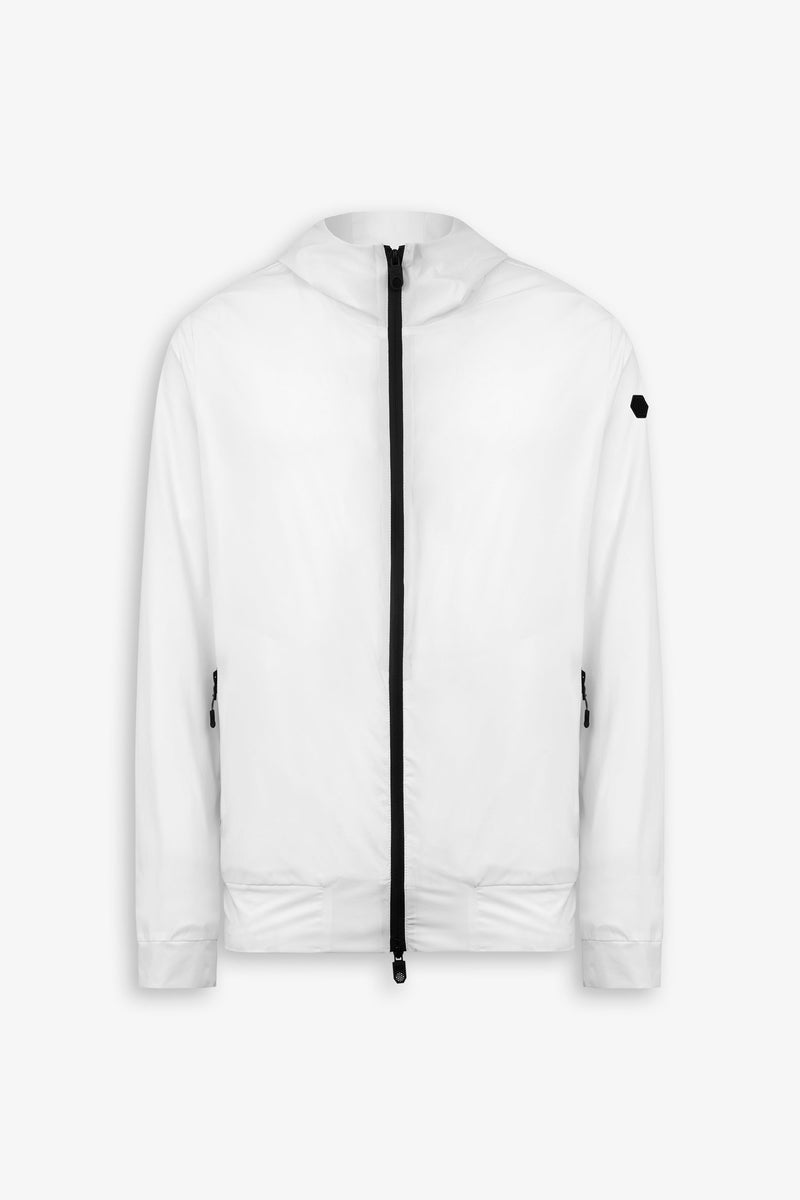 Giubbino modello felpa full zip DNJ bianco-Dan John