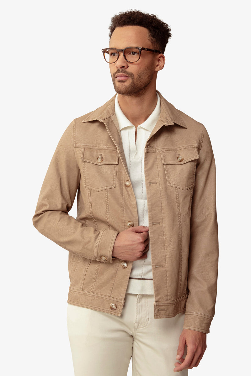 Giubbotto corto collo camicia sabbia-Dan John