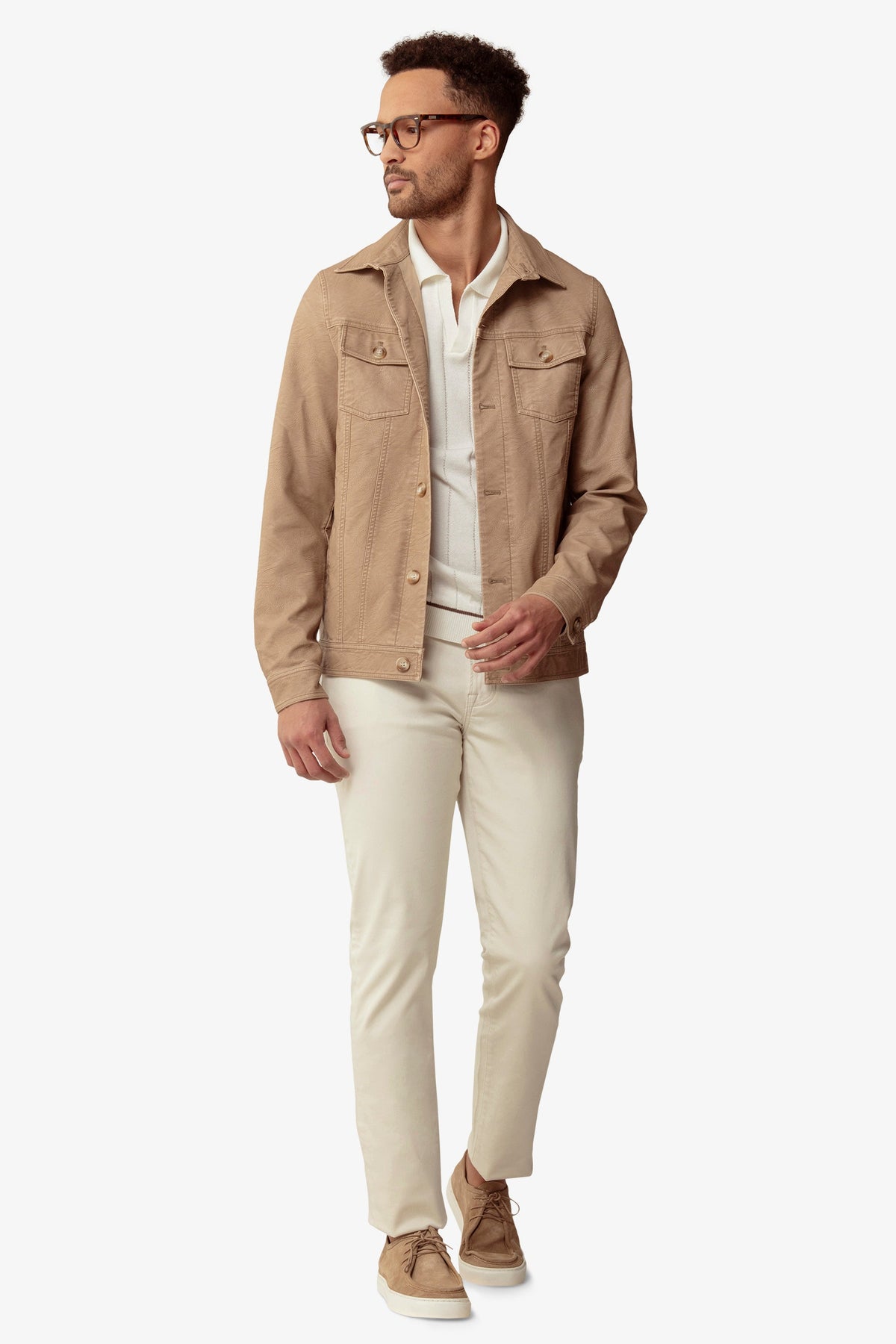 Giubbotto corto collo camicia sabbia-Dan John