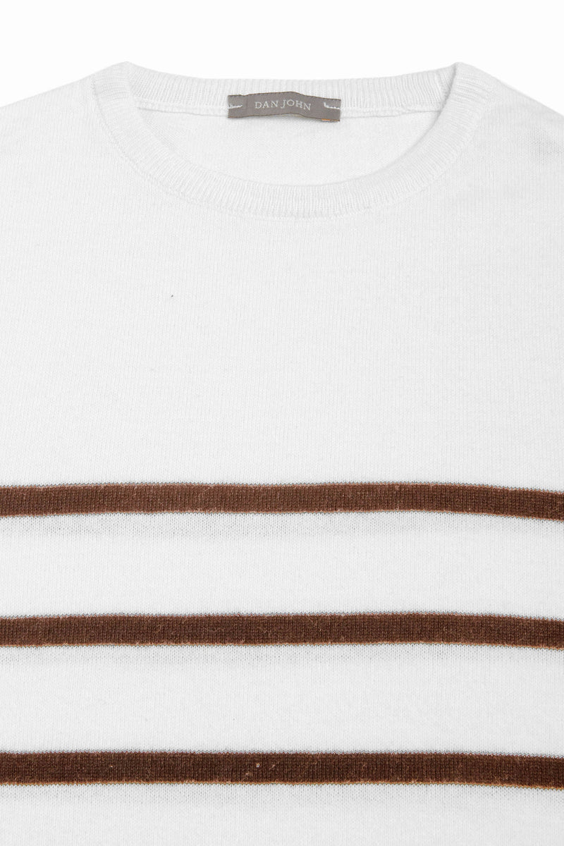 Maglia girocollo a righe biscotto-Dan John