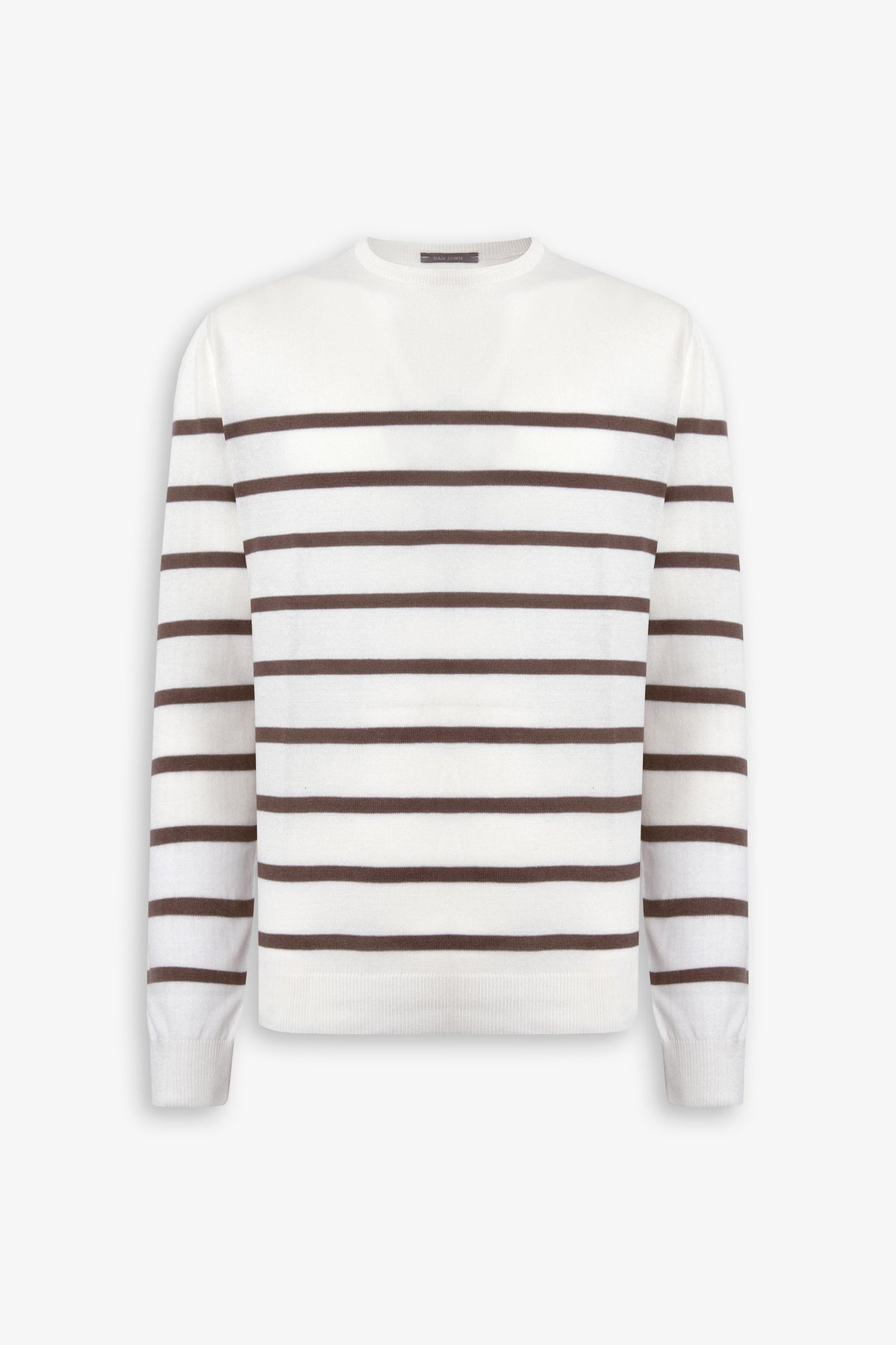 Maglia girocollo a righe biscotto-Dan John