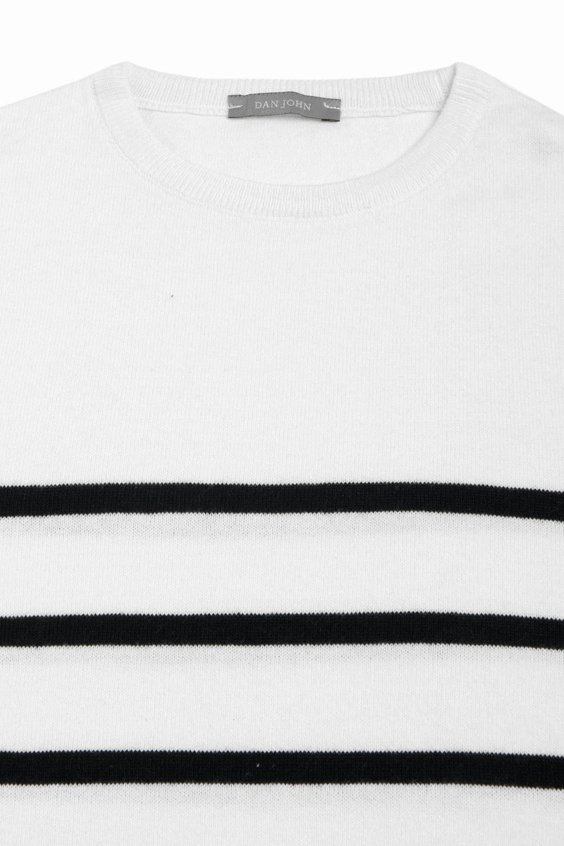 Maglia girocollo a righe blu-Dan John