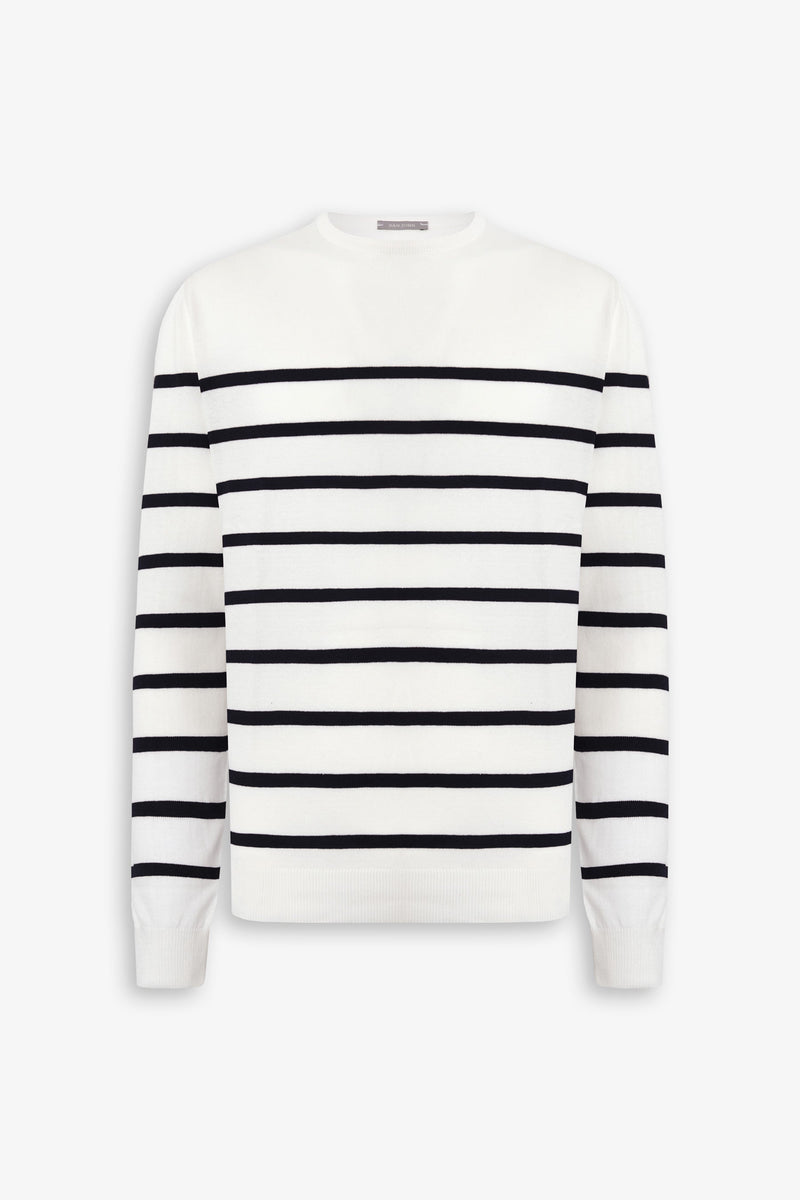 Maglia girocollo a righe blu-Dan John