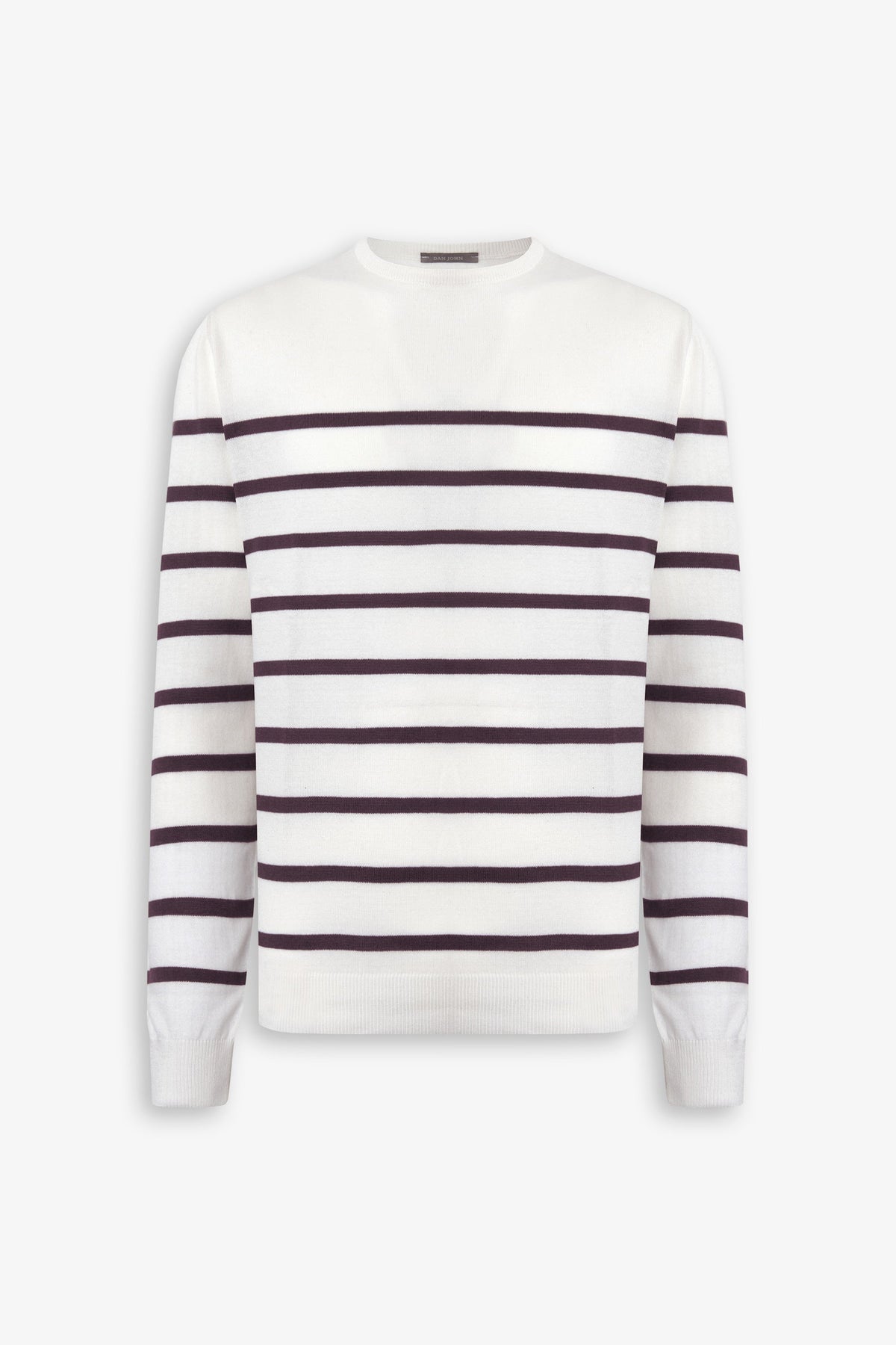 Maglia girocollo a righe melanzana-Dan John