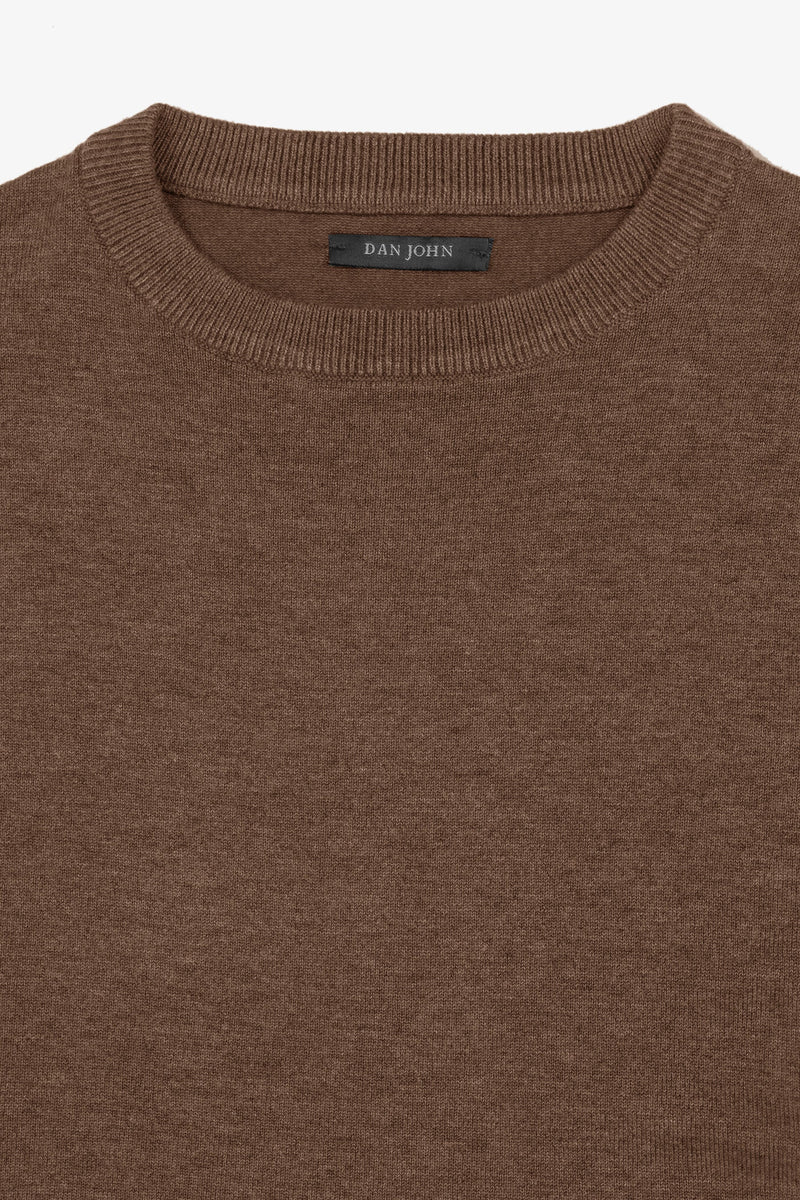 Maglia girocollo basic cammello-Dan John