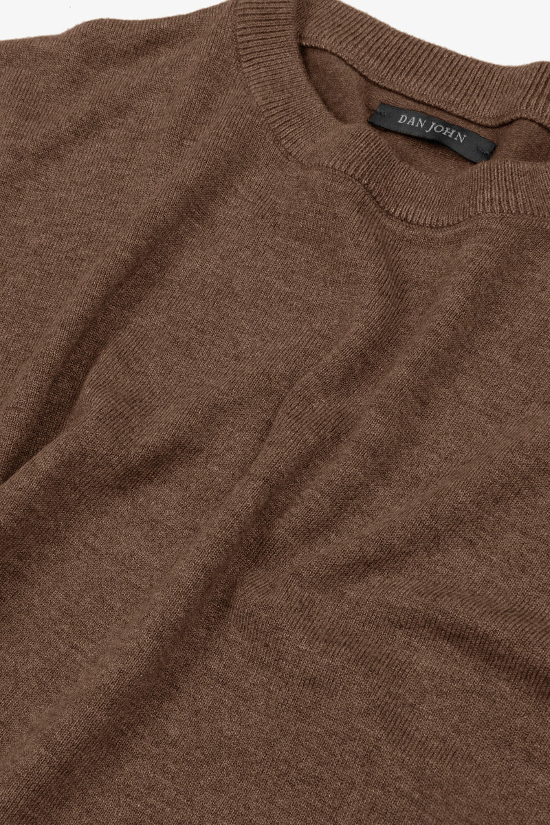 Maglia girocollo basic cammello-Dan John