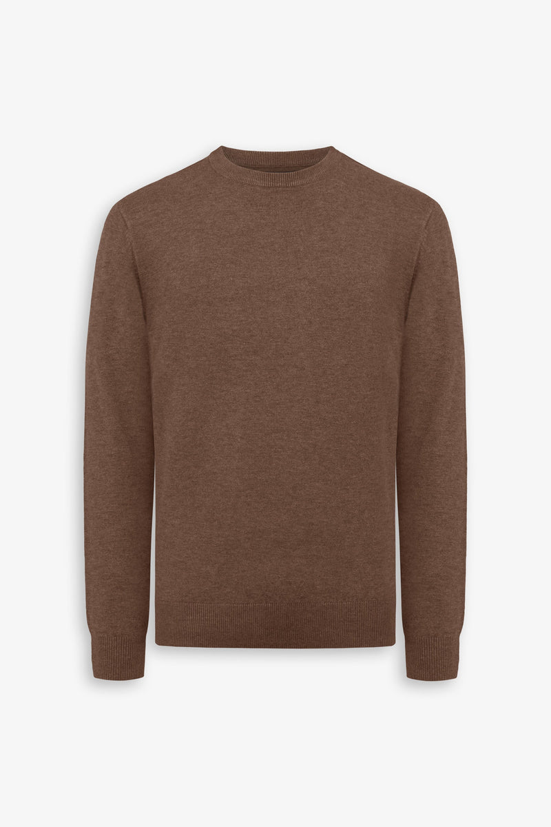 Maglia girocollo basic cammello-Dan John