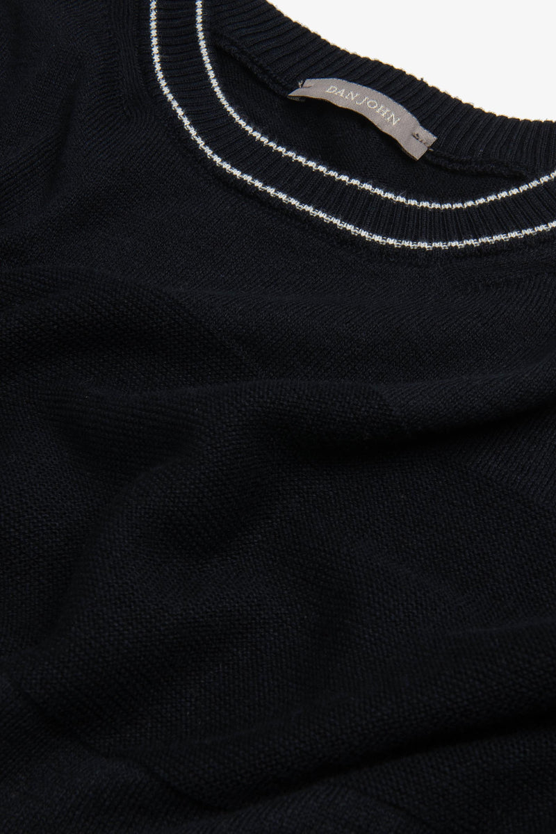 Maglia girocollo color block blu-Dan John