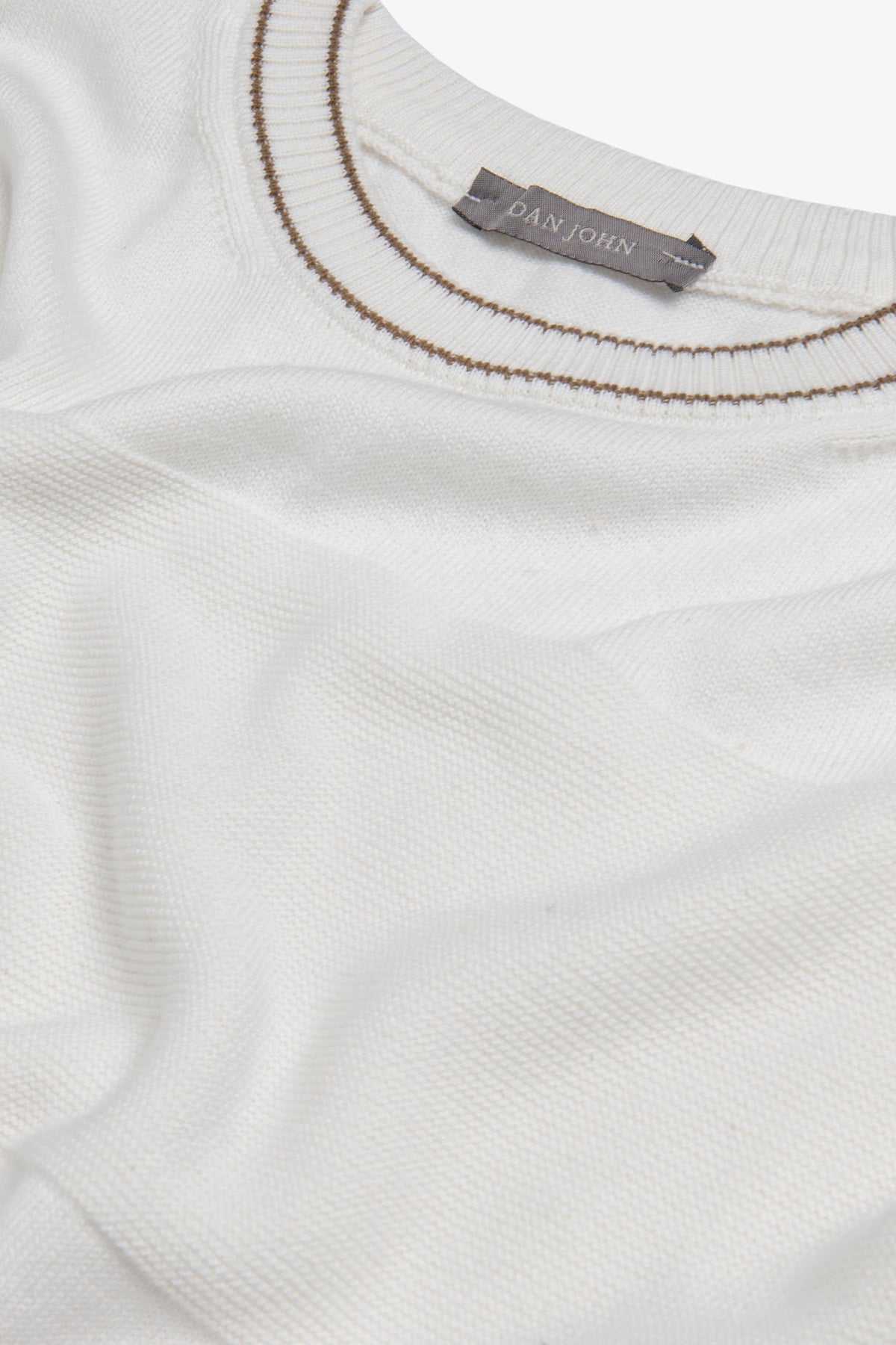 Maglia girocollo color block panna-Dan John
