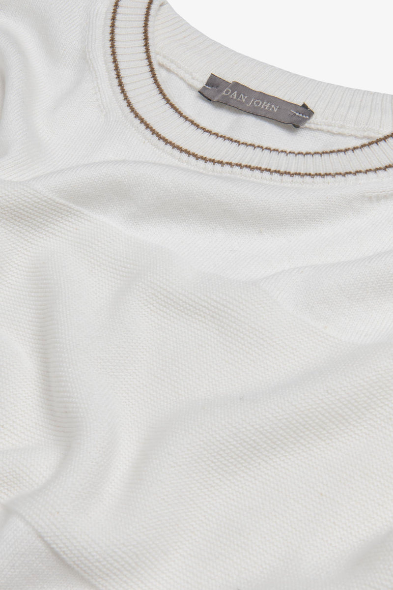 Maglia girocollo color block panna-Dan John