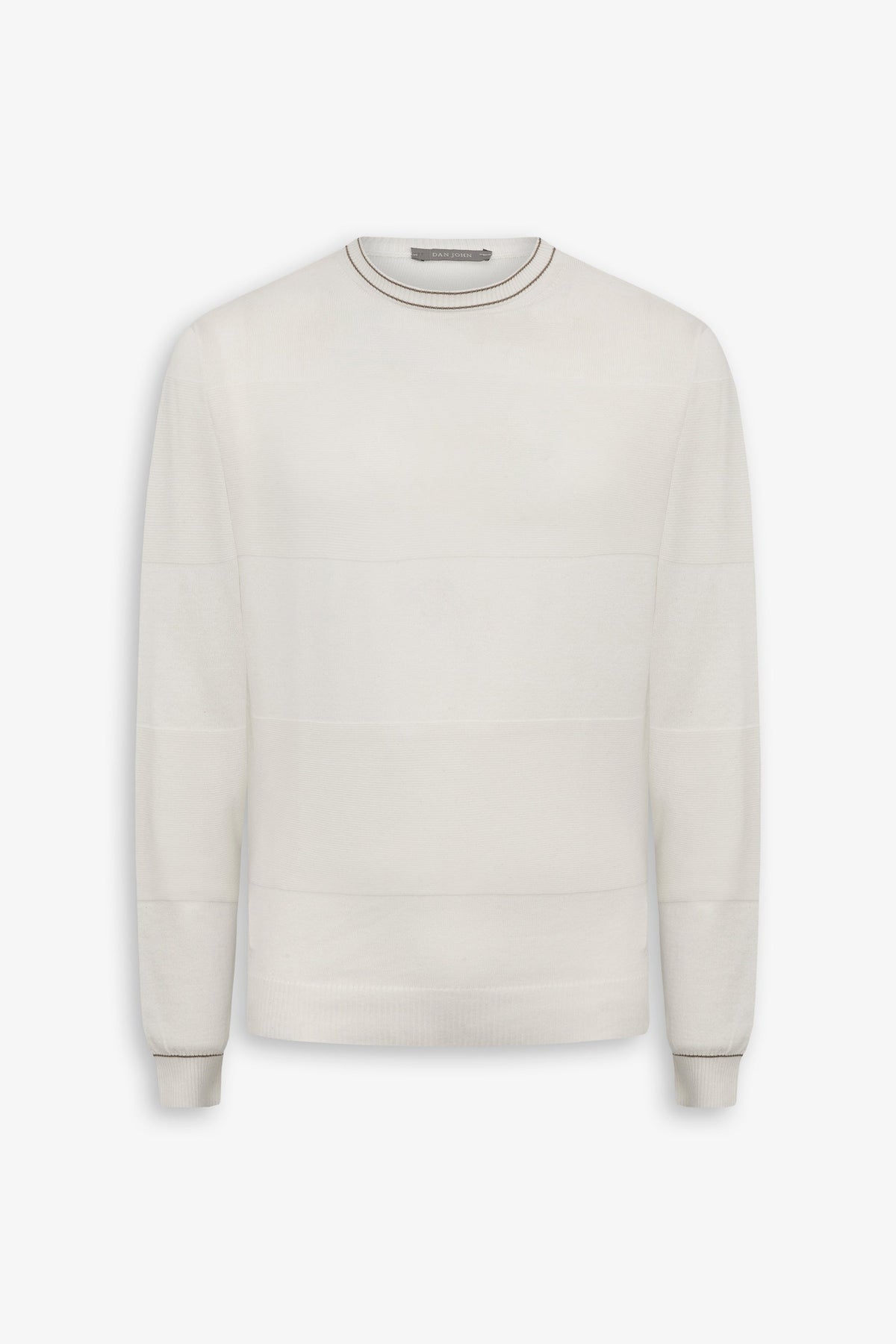 Maglia girocollo color block panna-Dan John