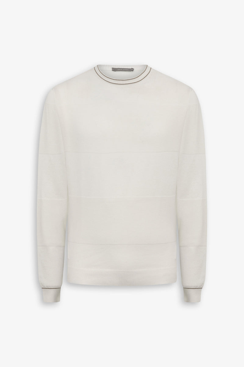 Maglia girocollo color block panna-Dan John