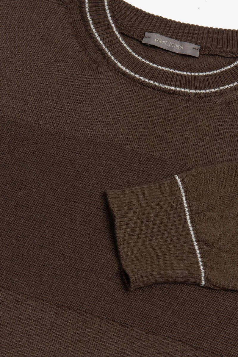 Maglia girocollo color block terra-Dan John