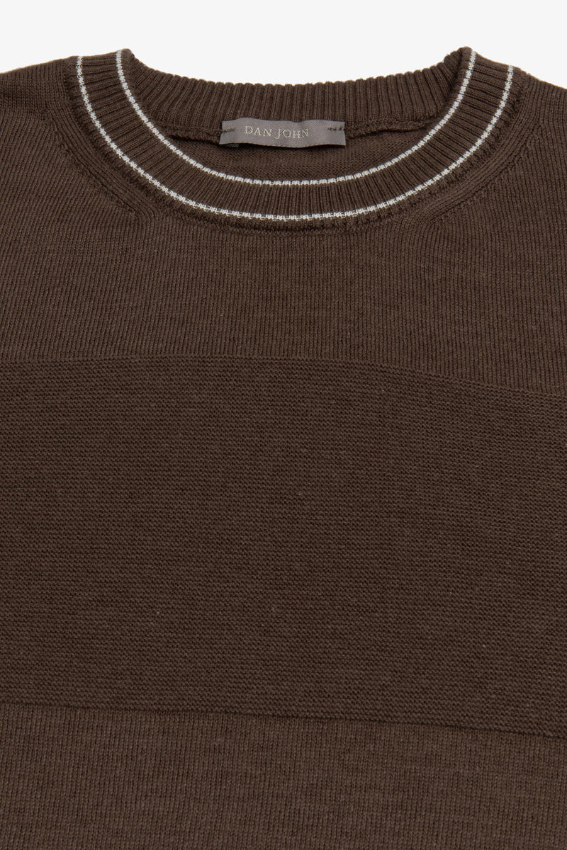 Maglia girocollo color block terra-Dan John