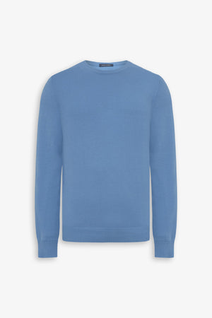 Maglia girocollo cotone azzurro-Dan John