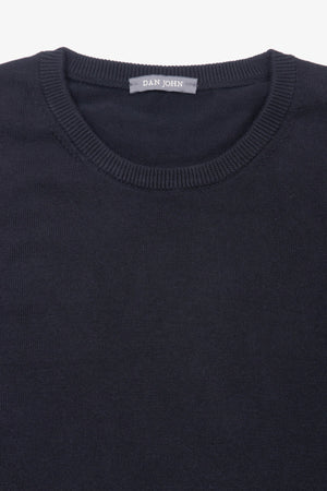 Maglia girocollo cotone blu-Dan John