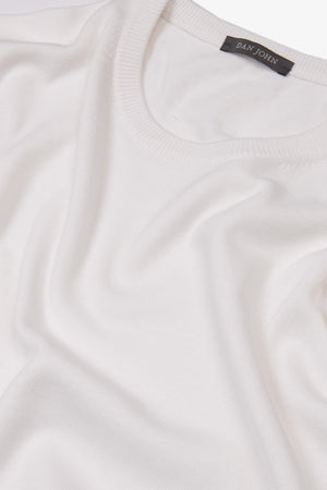 Maglia girocollo cotone panna-Dan John