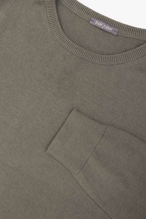 Maglia girocollo cotone verde-Dan John