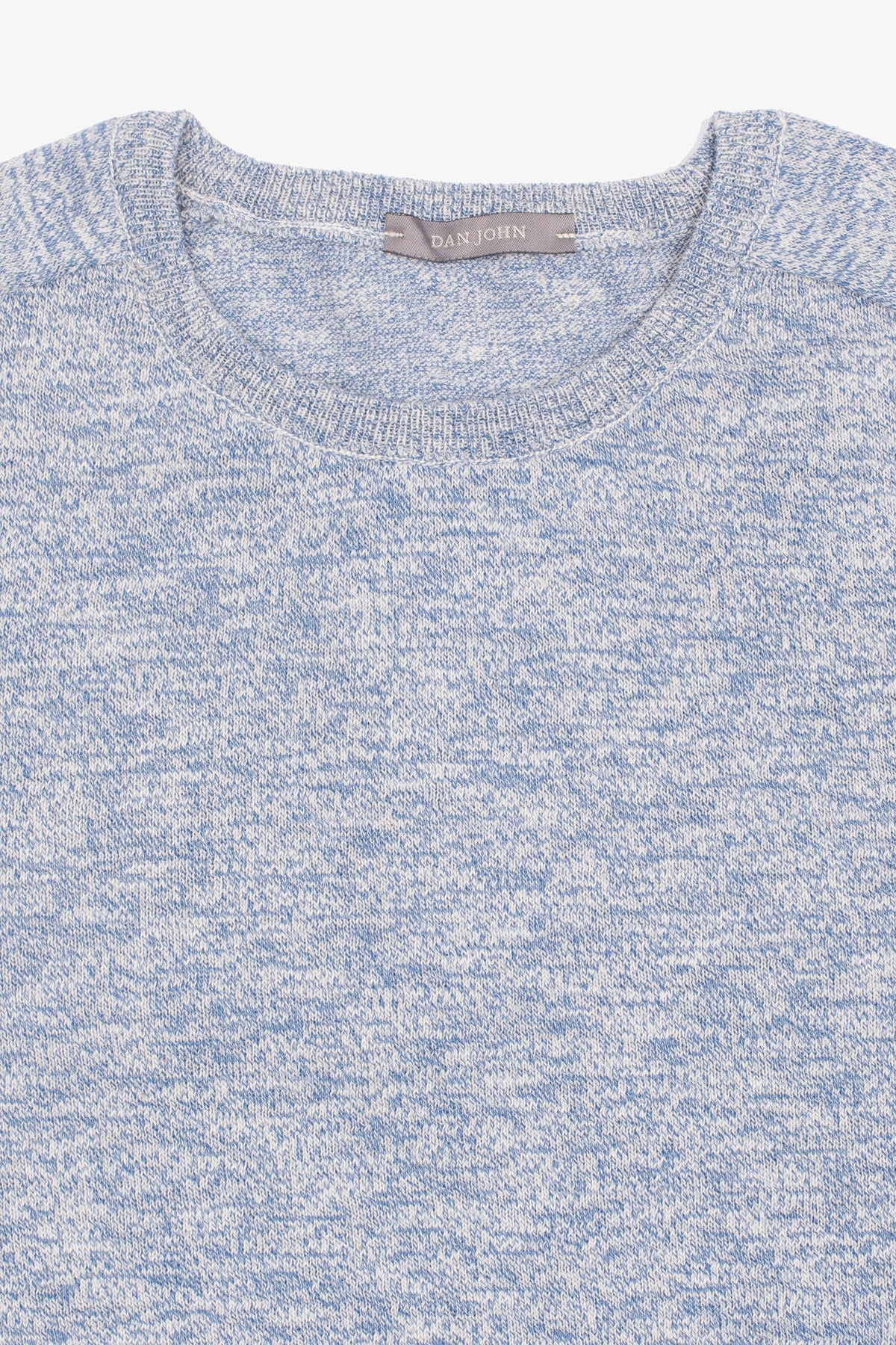 Maglia girocollo inserti a coste inglesi cielo-Dan John