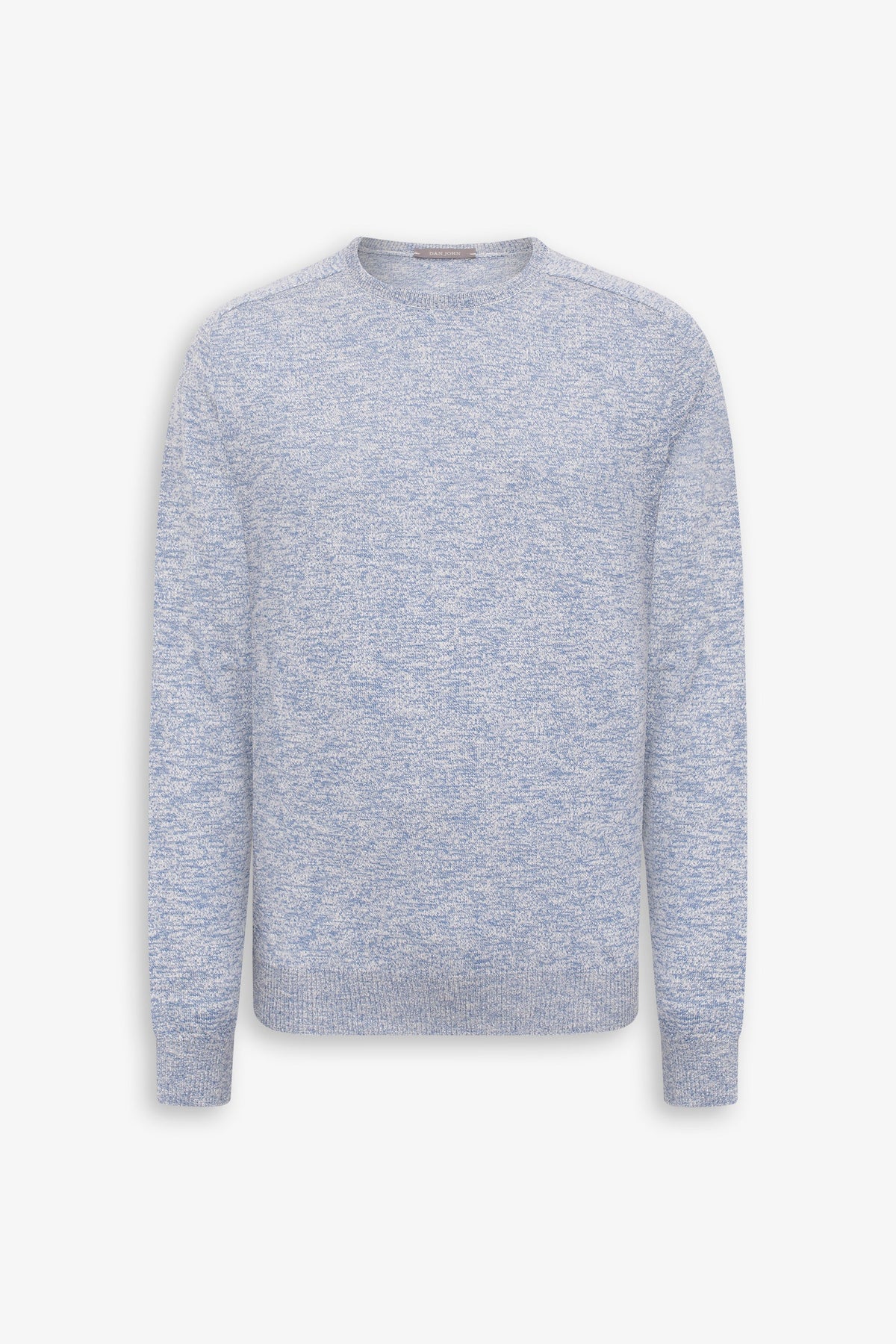 Maglia girocollo inserti a coste inglesi cielo-Dan John