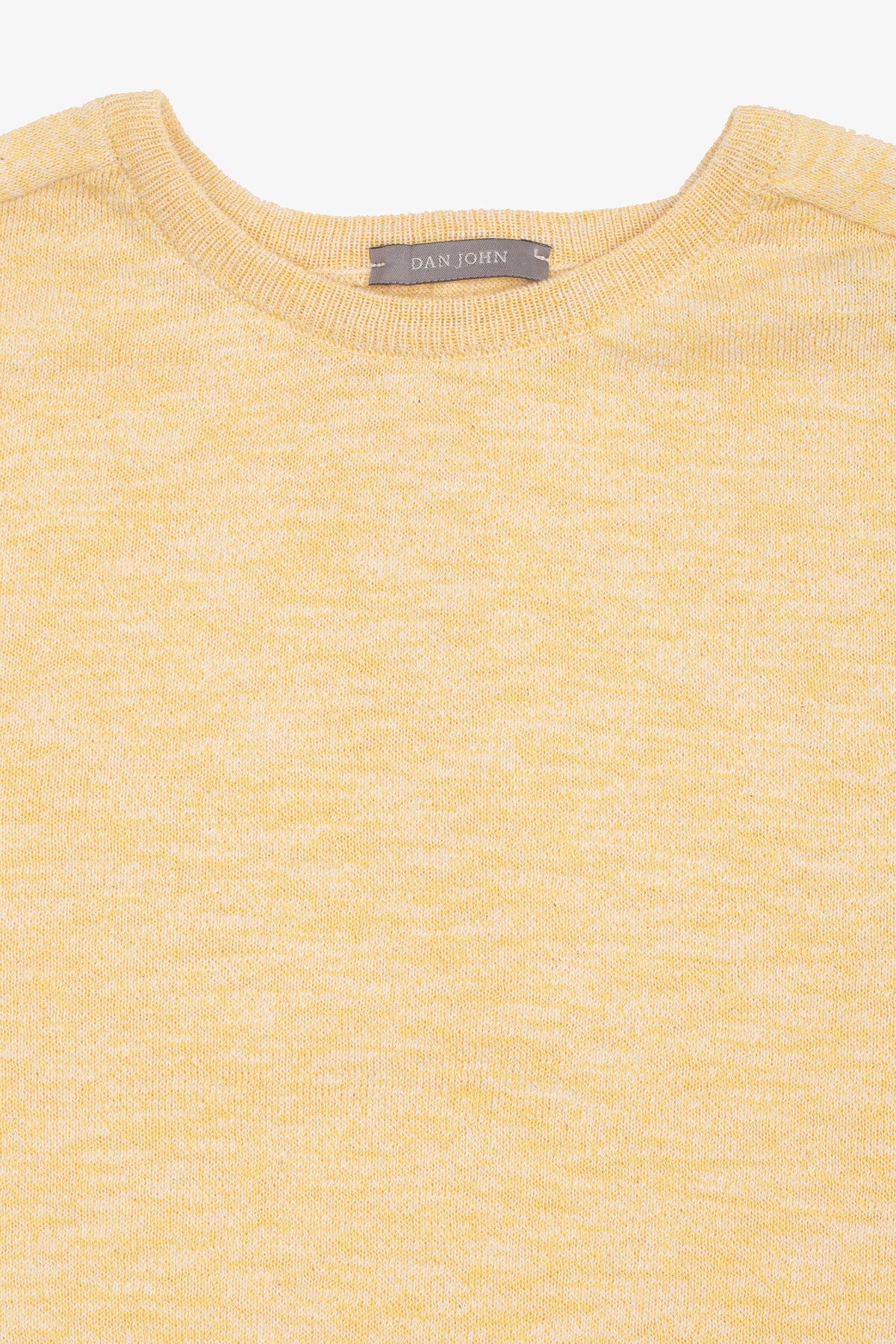 Maglia girocollo inserti a coste inglesi giallo-Dan John