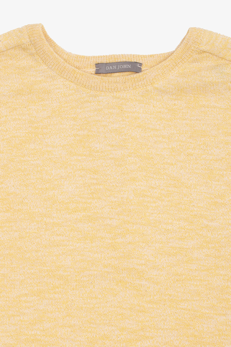 Maglia girocollo inserti a coste inglesi giallo-Dan John