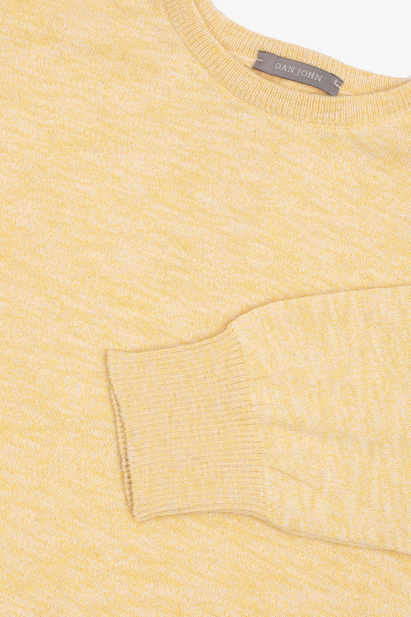 Maglia girocollo inserti a coste inglesi giallo-Dan John