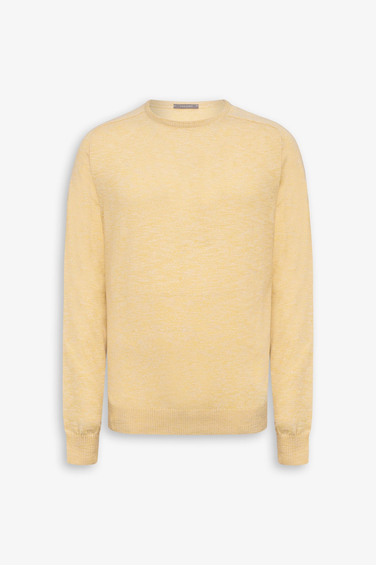 Maglia girocollo inserti a coste inglesi giallo-Dan John