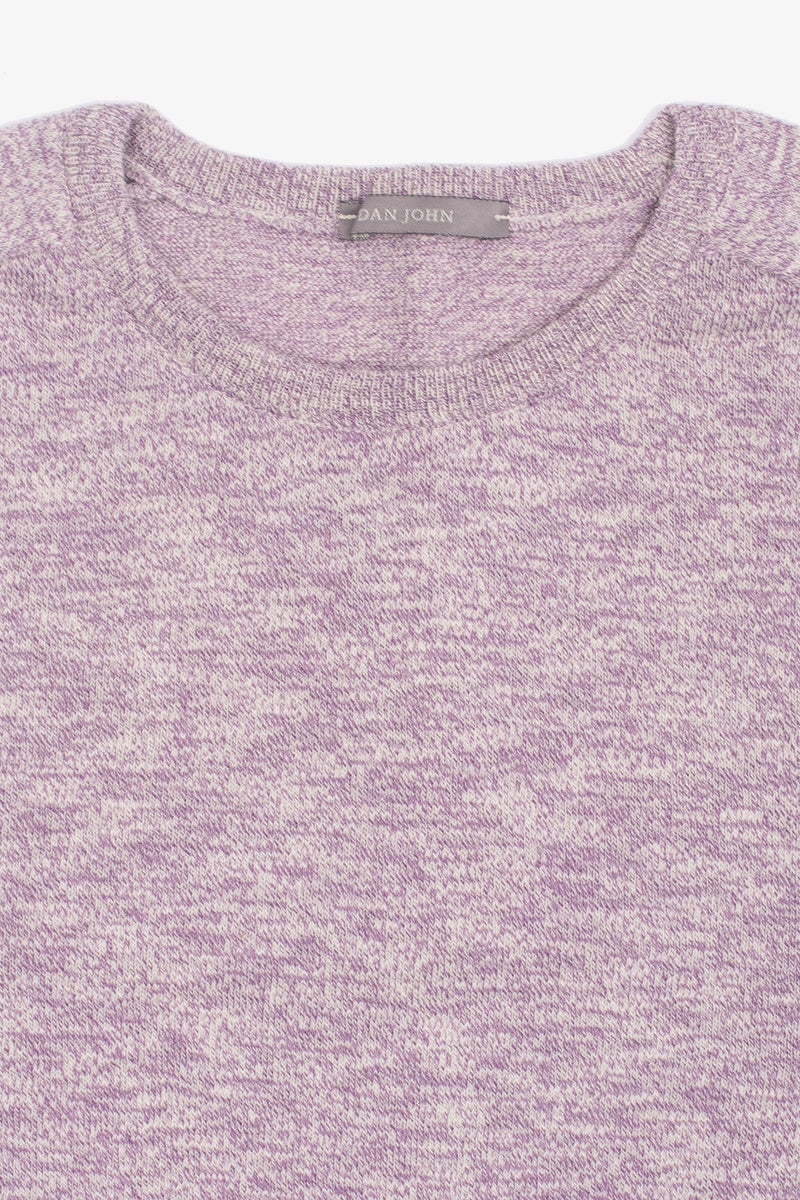 Maglia girocollo inserti a coste inglesi lavanda-Dan John