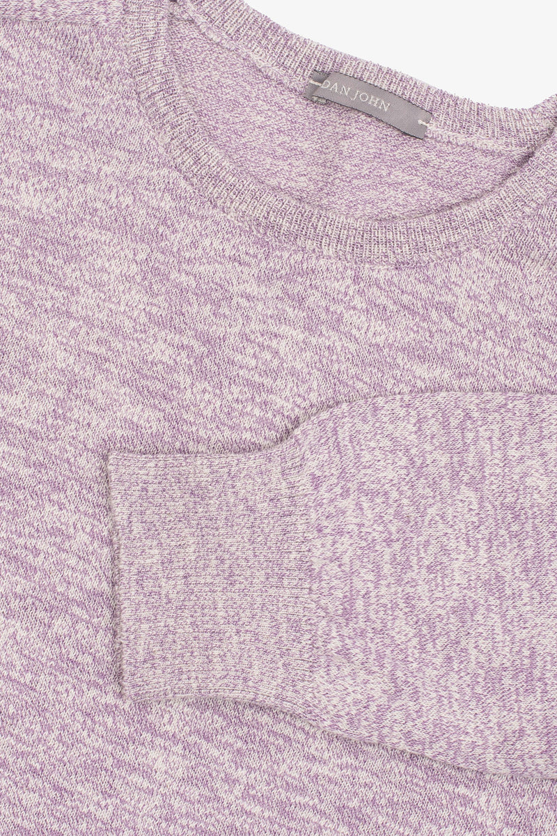 Maglia girocollo inserti a coste inglesi lavanda-Dan John