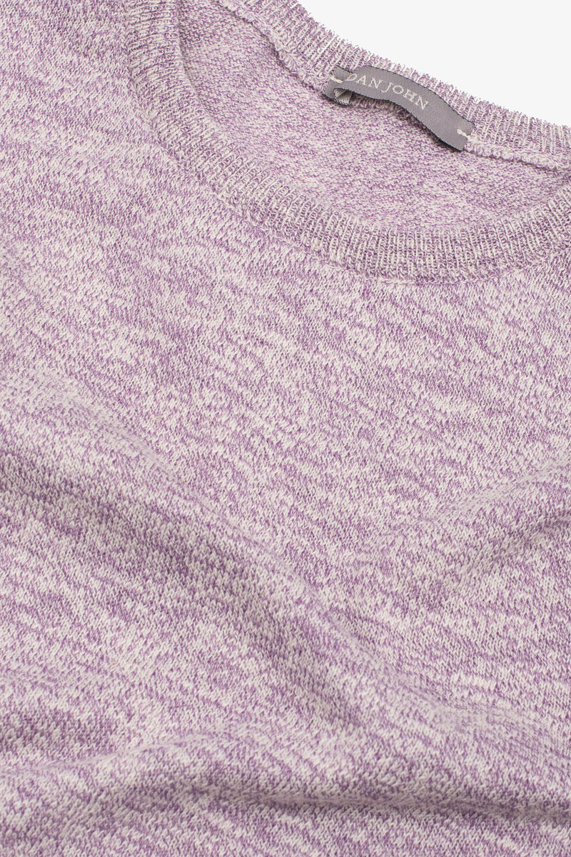 Maglia girocollo inserti a coste inglesi lavanda-Dan John