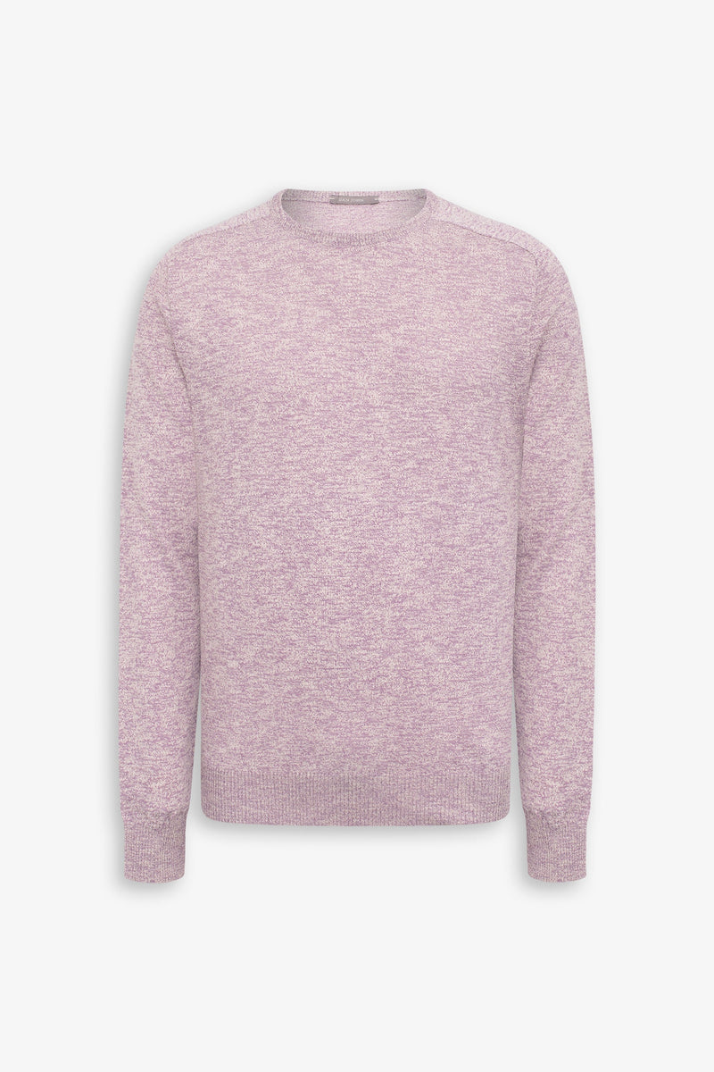 Maglia girocollo inserti a coste inglesi lavanda-Dan John