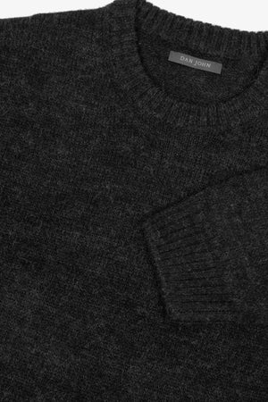 Maglia girocollo lambswool antracite-Dan John