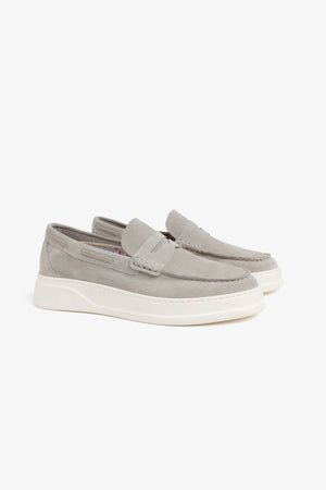 Mocassino Penny suede grigio chiaro-Dan John