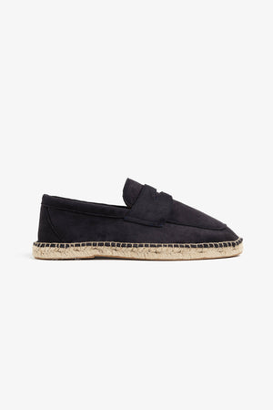 Mocassins en daim écologique bleu