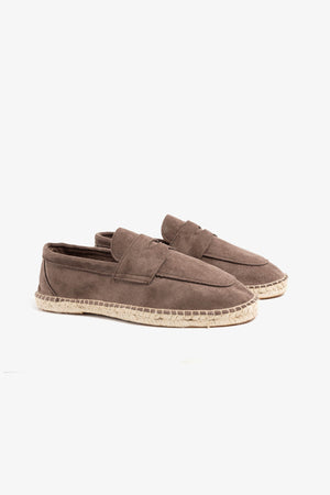 Mocassins en daim écologique terre