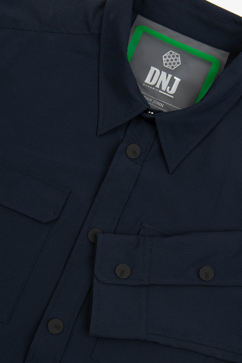 Overshirt in ripstop tecnica DNJ blu-Dan John