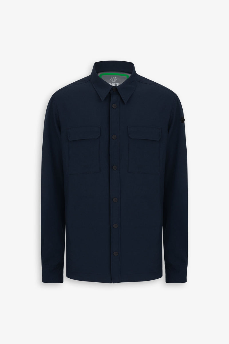 Overshirt in ripstop tecnica DNJ blu-Dan John