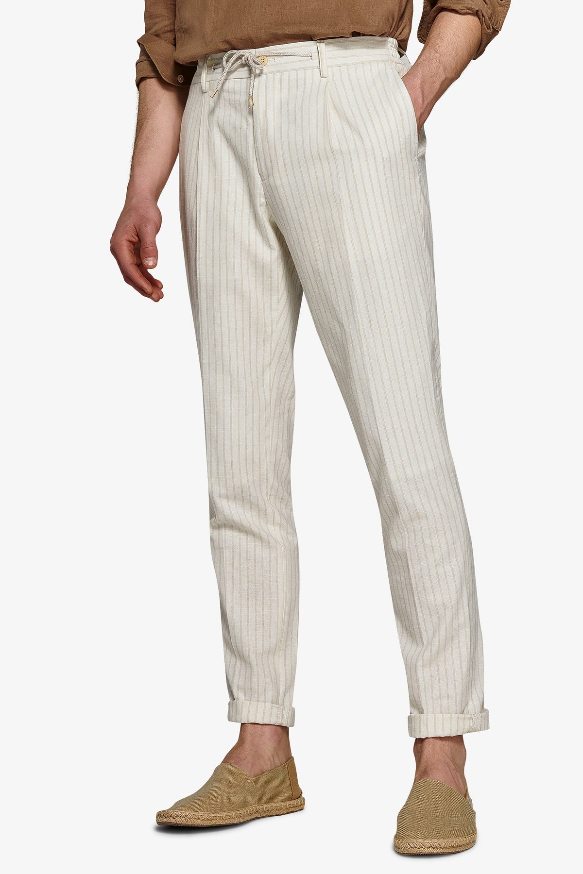 Pantalaccio da abito a righe ecru-Dan John