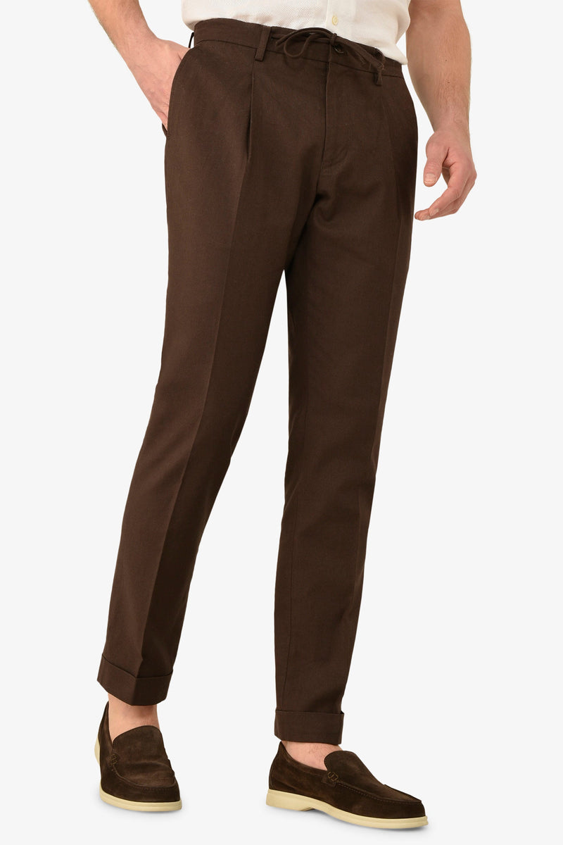 Pantalaccio da abito misto lino moro-Dan John