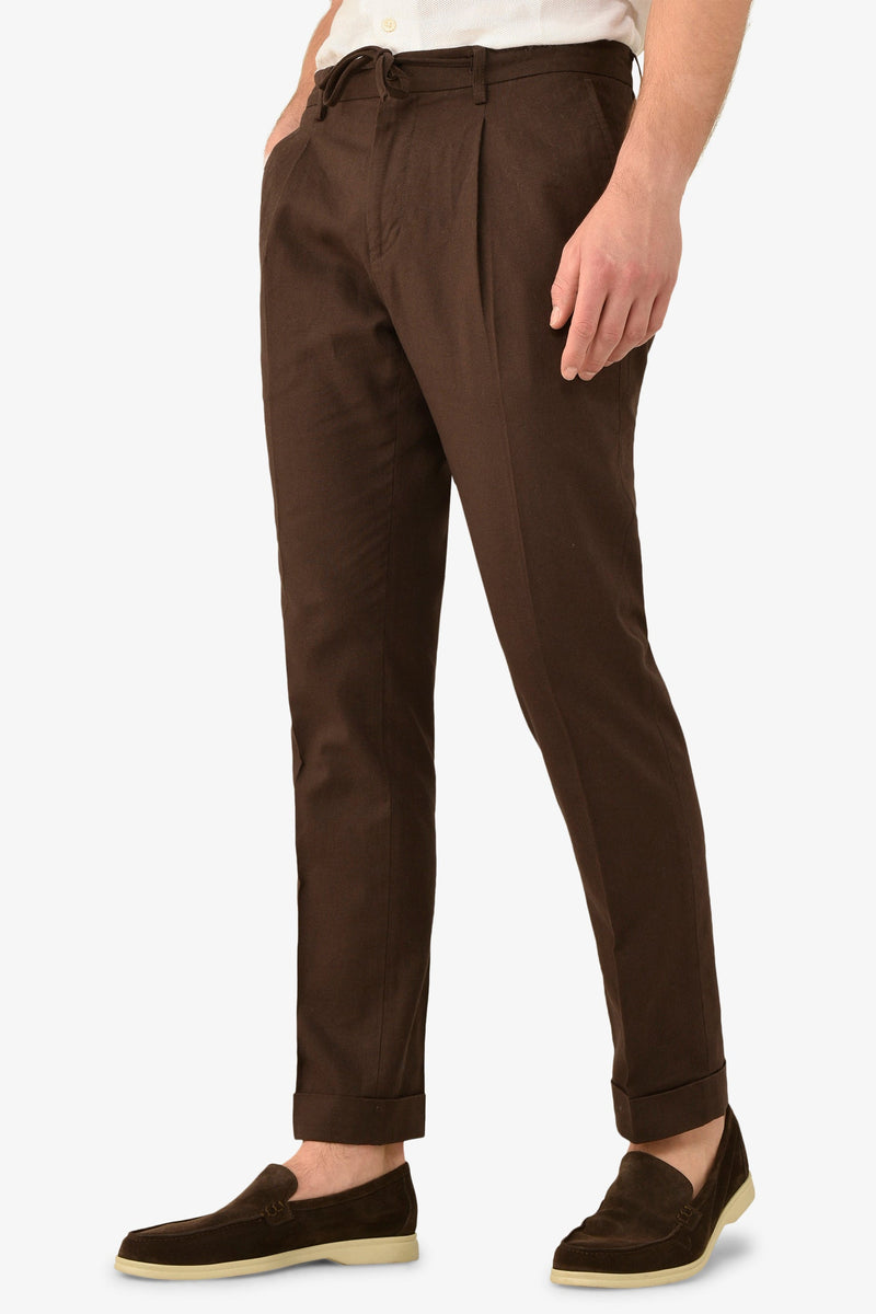 Pantalaccio da abito misto lino moro-Dan John