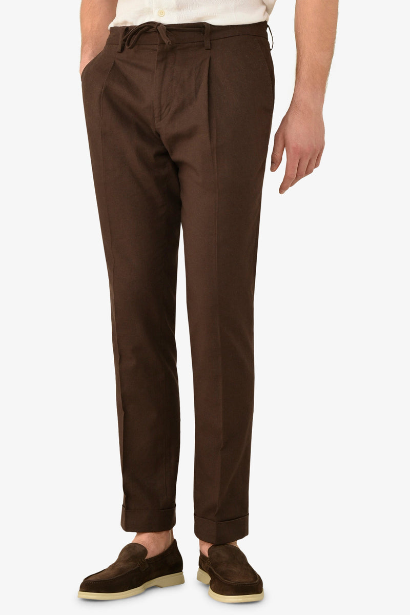 Pantalaccio da abito misto lino moro-Dan John