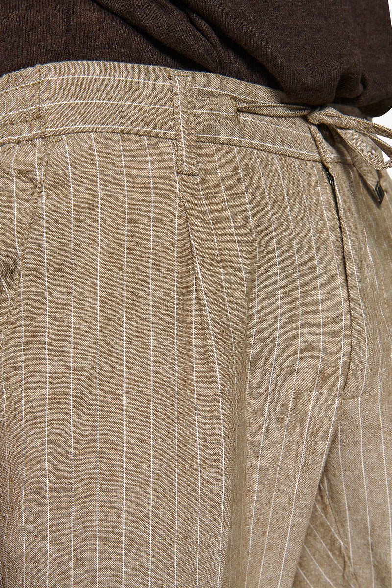 Pantalaccio misto lino gessato beige-Dan John